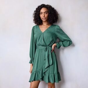 Elegant Green Wrap Dress Lauren Conrad Small